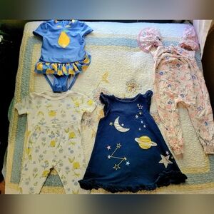 3T 4 Outfit Bundle (Pjs, Swim, Play Dress.and Romper)